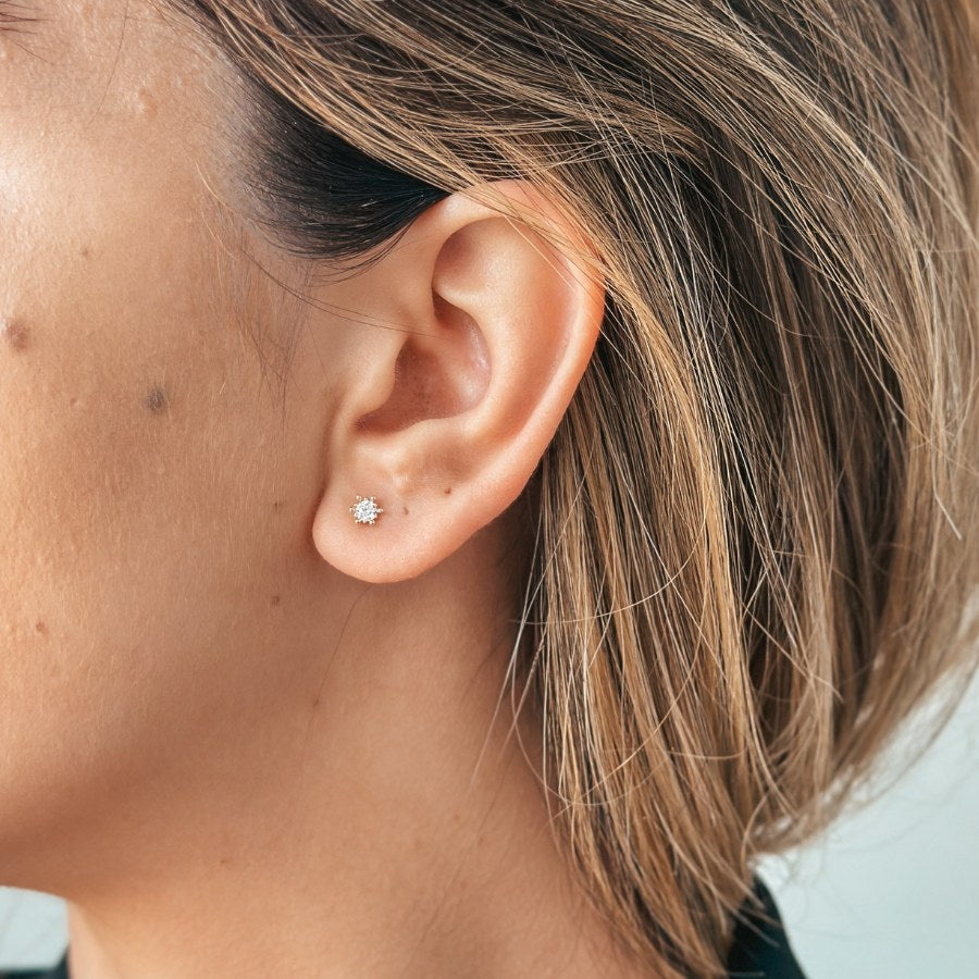 Zlaté náušnice Harley - Zirkon - Indira