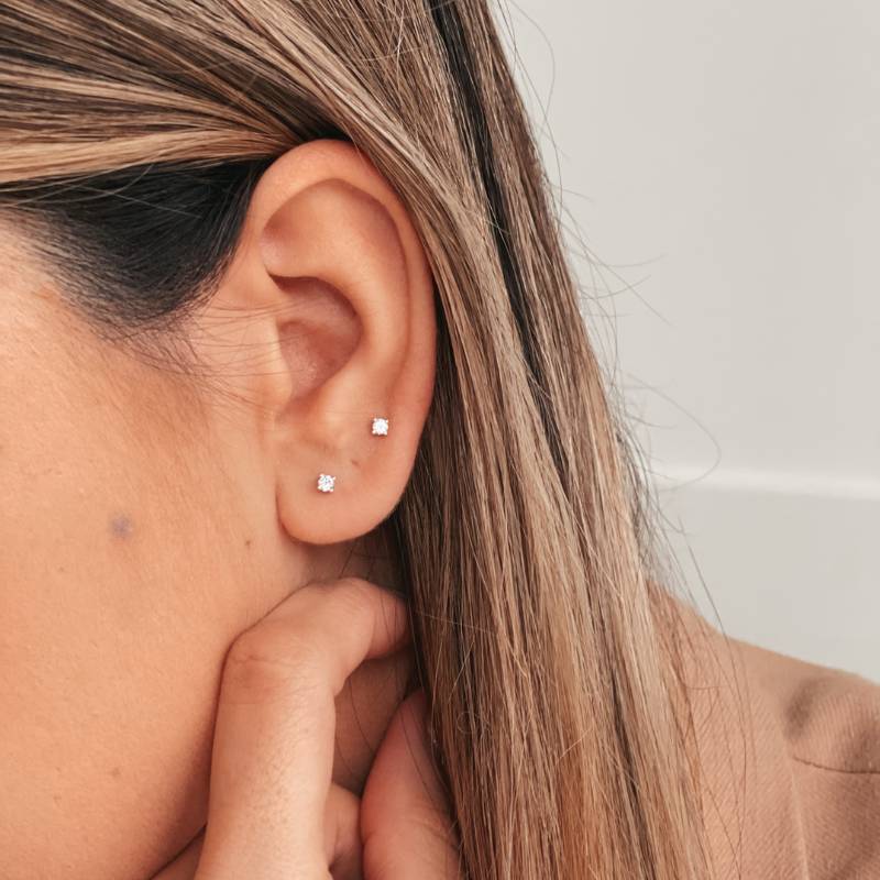 Zlaté náušnice My First Diamond Golden - Diamanty - Indira