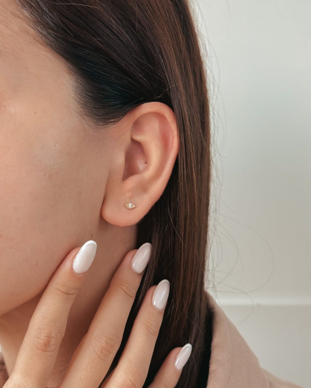 Cercei piercing labret din aur galben Gold Eye - Zirconiu - Indira