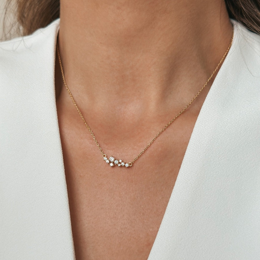 Stříbrný náhrdelník Golden Constellation - Indira