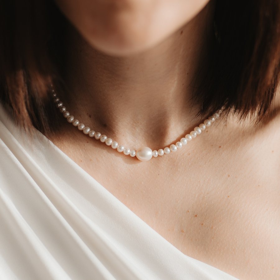 Colier din argint Chanti - Perle de cultura - Indira