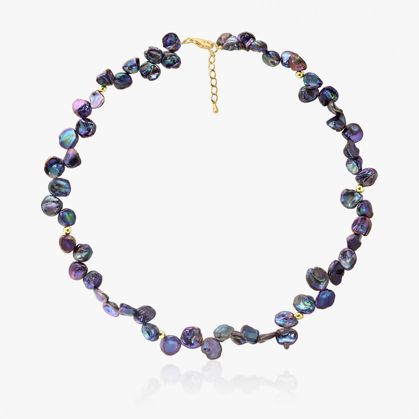 Colier aur Golden Lulu - Perle Keshi Negre - Indira