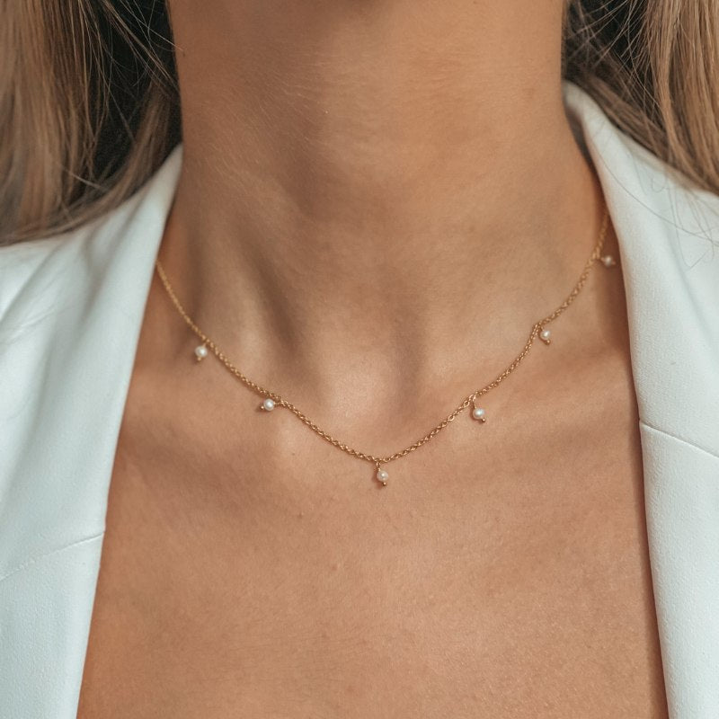 Stříbrný náhrdelník Margot - Přírodní perly - Indira