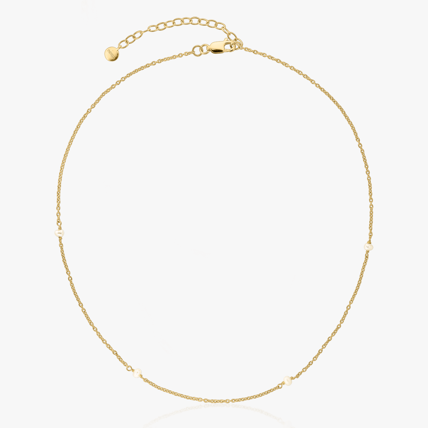 Stříbrný náhrdelník Golden Tiny Pearls - Indira