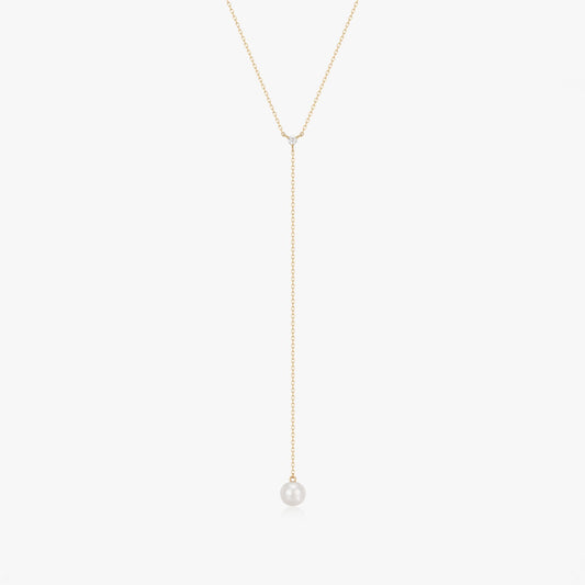 Náhrdelník ze žlutého zlata Yara - Přírodní Perly, Diamanty