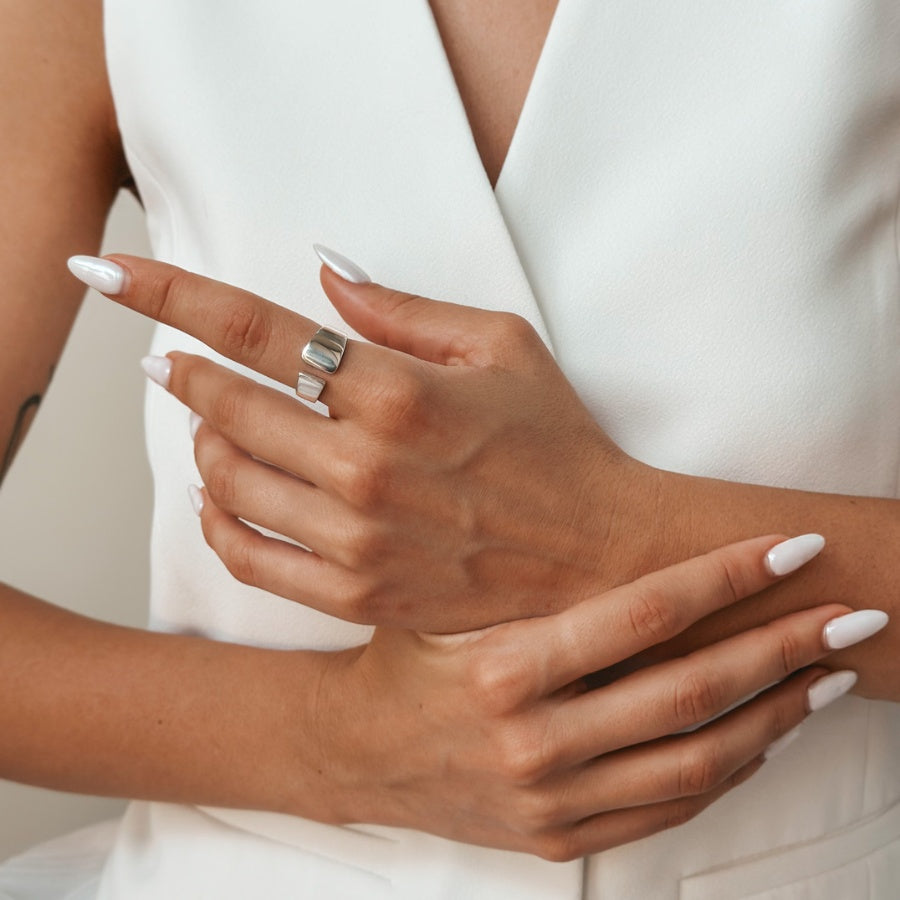 Stříbrný prsten Bennett - Nastavitelný - Indira