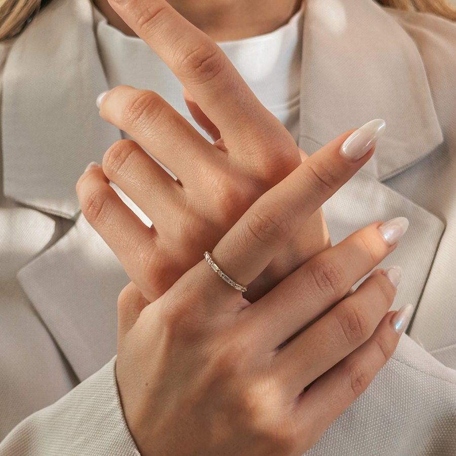 Stříbrný prsten Baguette - Zirkon - Indira