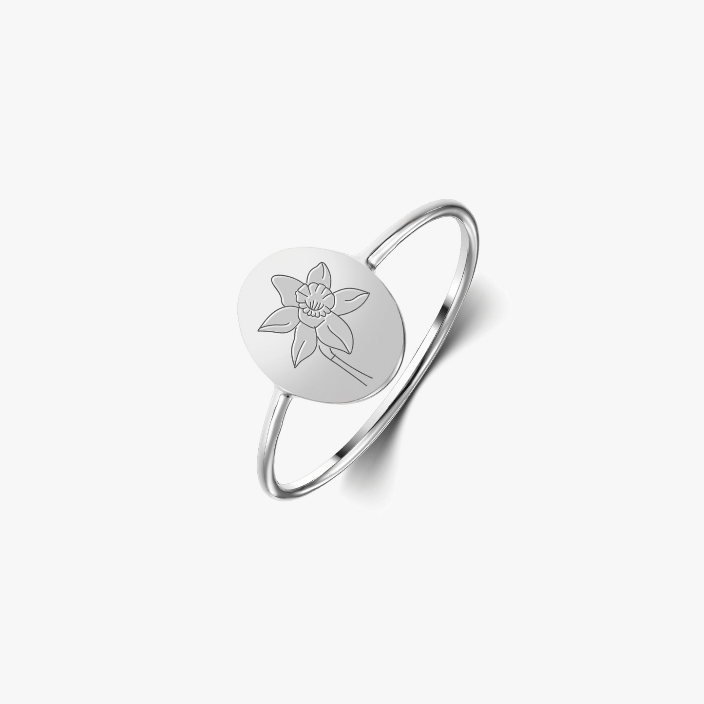 Stříbrný prsten Birth Flower - Březen Narcis - Indira