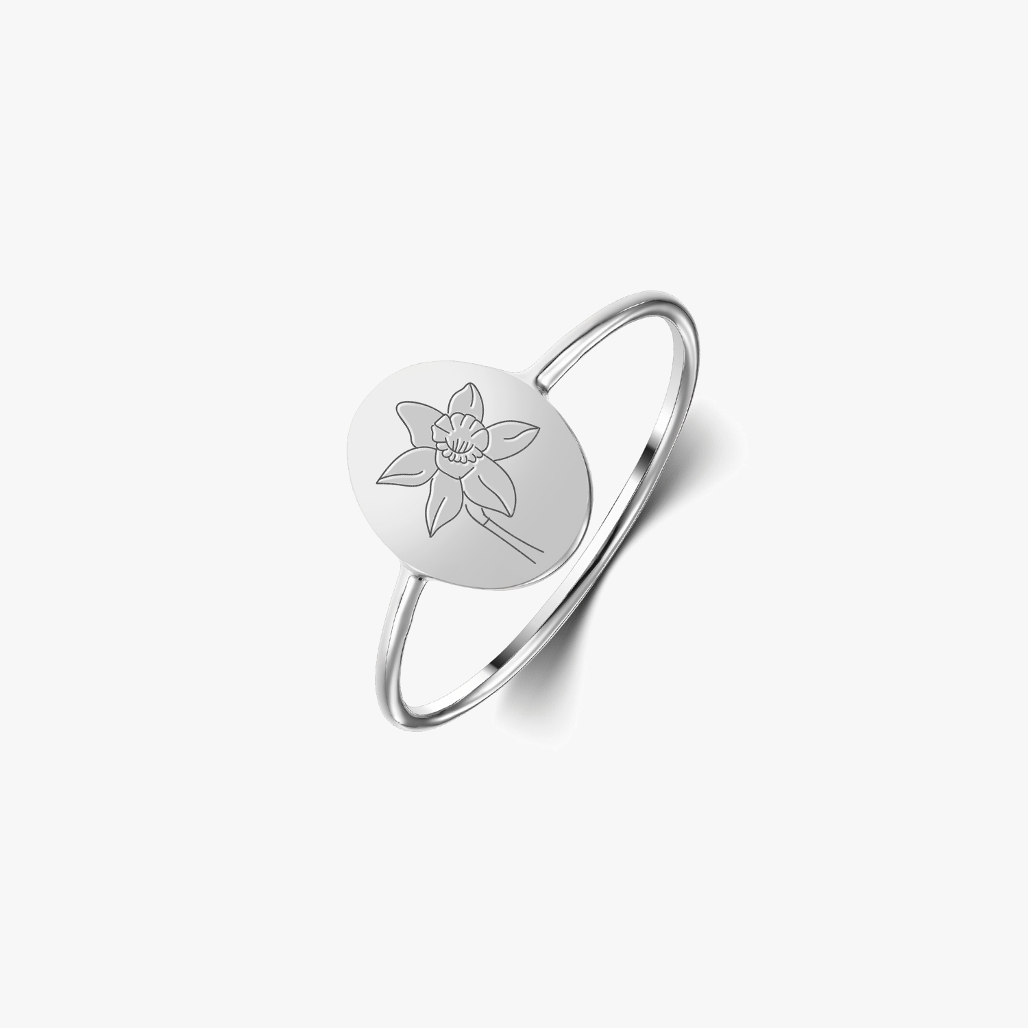 Stříbrný prsten Birth Flower - Březen Narcis - Indira