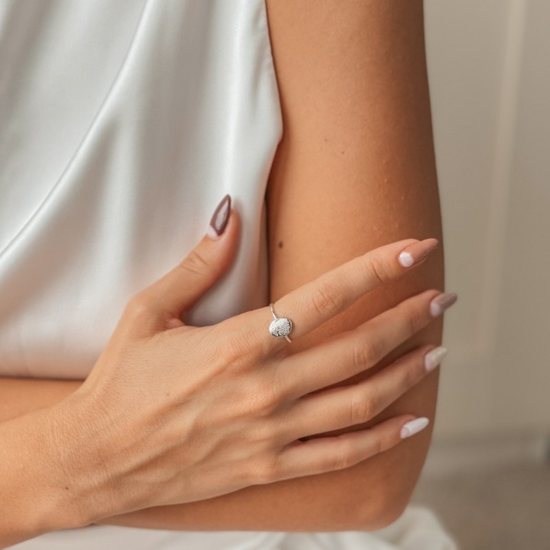 Stříbrný prsten Birth Flower - listopadová Chryzantéma - Indira