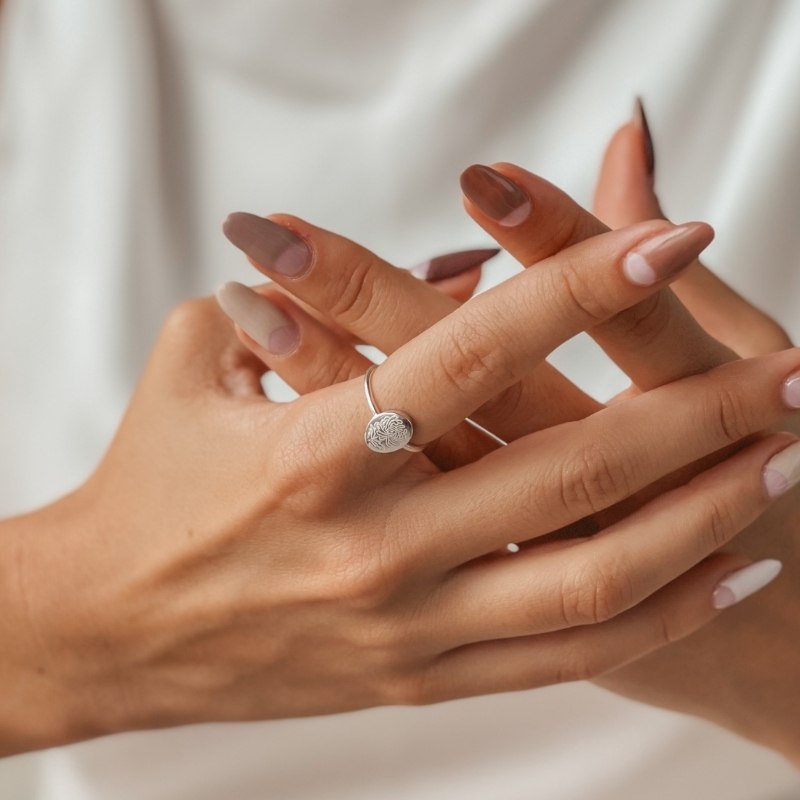 Stříbrný prsten Birth Flower - listopadový chryzantéma - Indira