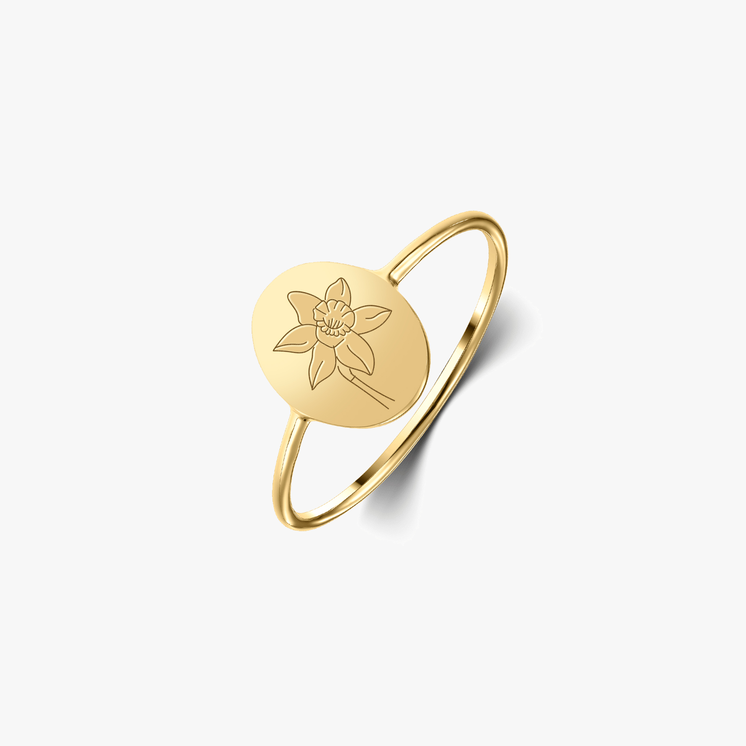 Stříbrný prsten Birth Flower Golden - March Daffodil - Indira