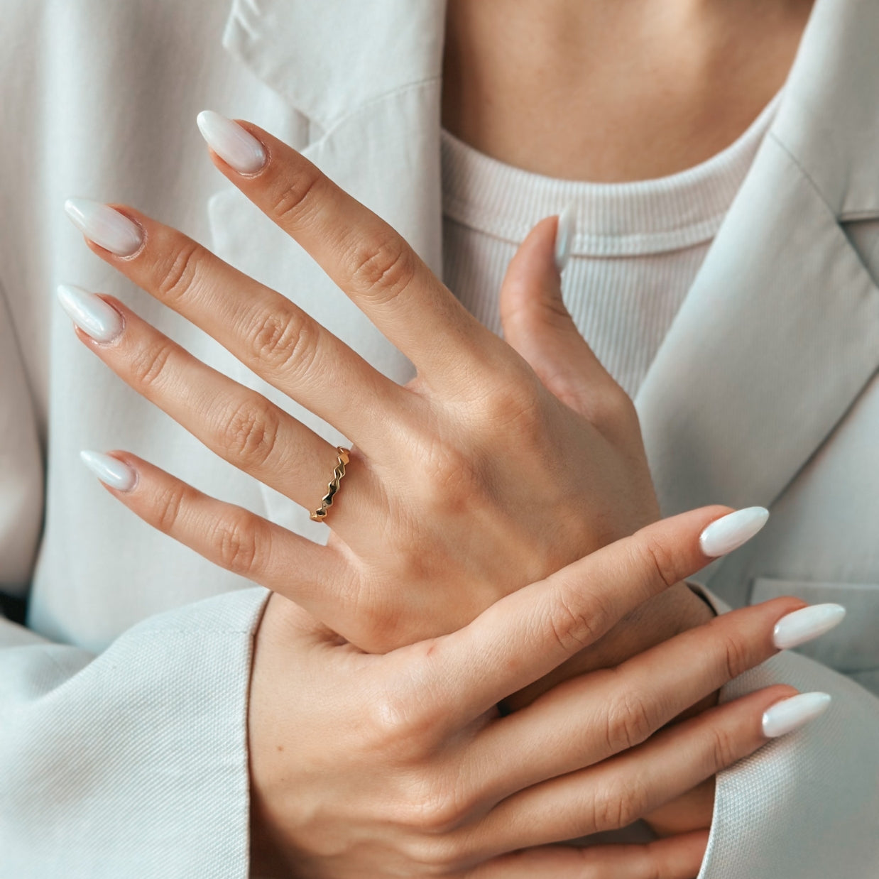 Inel din argint placat cu aur Sculpture - Indira