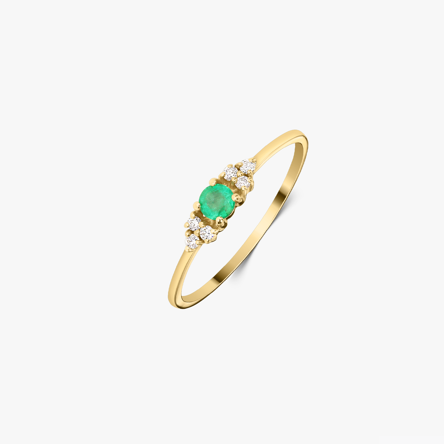Zlatý prsten Joanne - Smaragd a diamanty - Indira