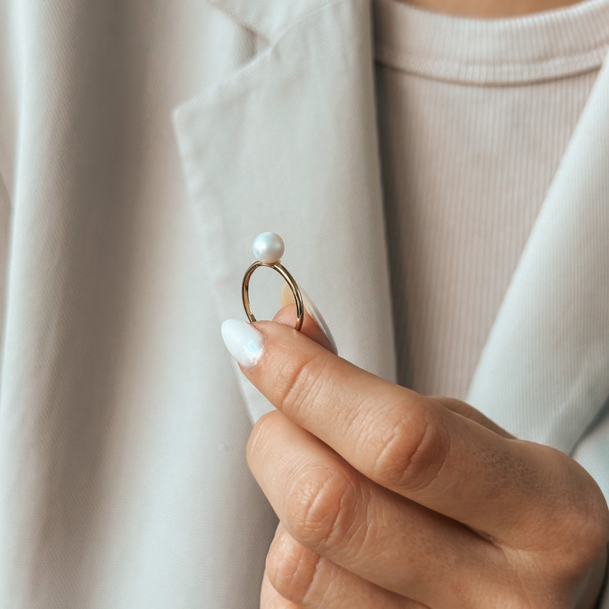 Inel din aur Pearl Elegance - Indira