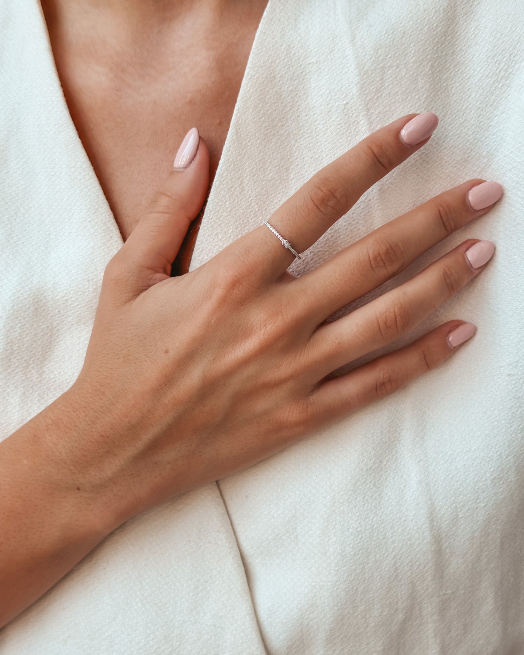 Prsten z bílého zlata Luma – Diamanty - Indira