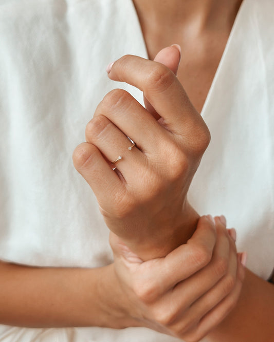 Ava prsten ze žlutého zlata – Diamanty - Indira