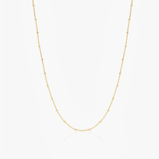 Stříbrný náhrdelník se zlatými korálky - Indira