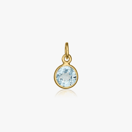 Stříbrný přívěsek Birthstone Golden April - Modrý Topaz - Indira