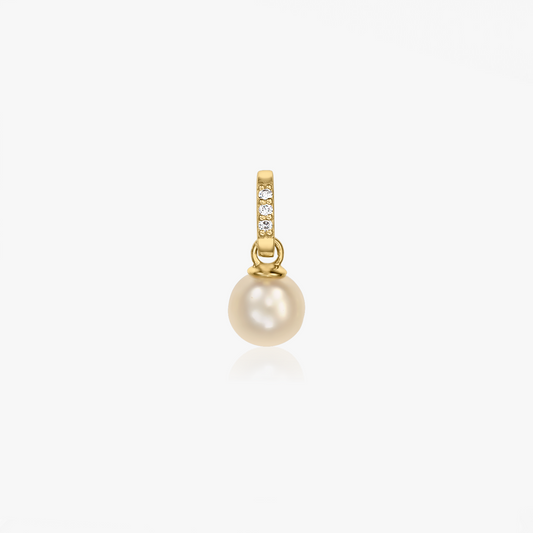Přívěsek z žlutého zlata Aveline – Přírodní perla a diamanty - Indira