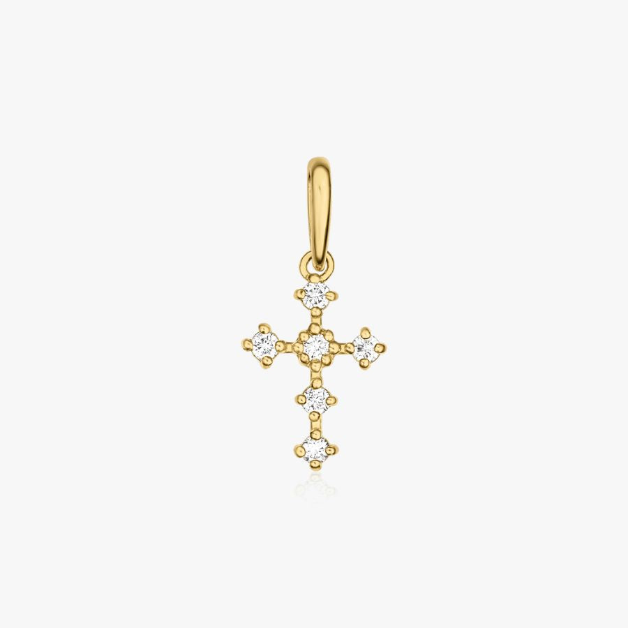 Zlatý přívěsek Radiant Cross - Zirkon - Indira