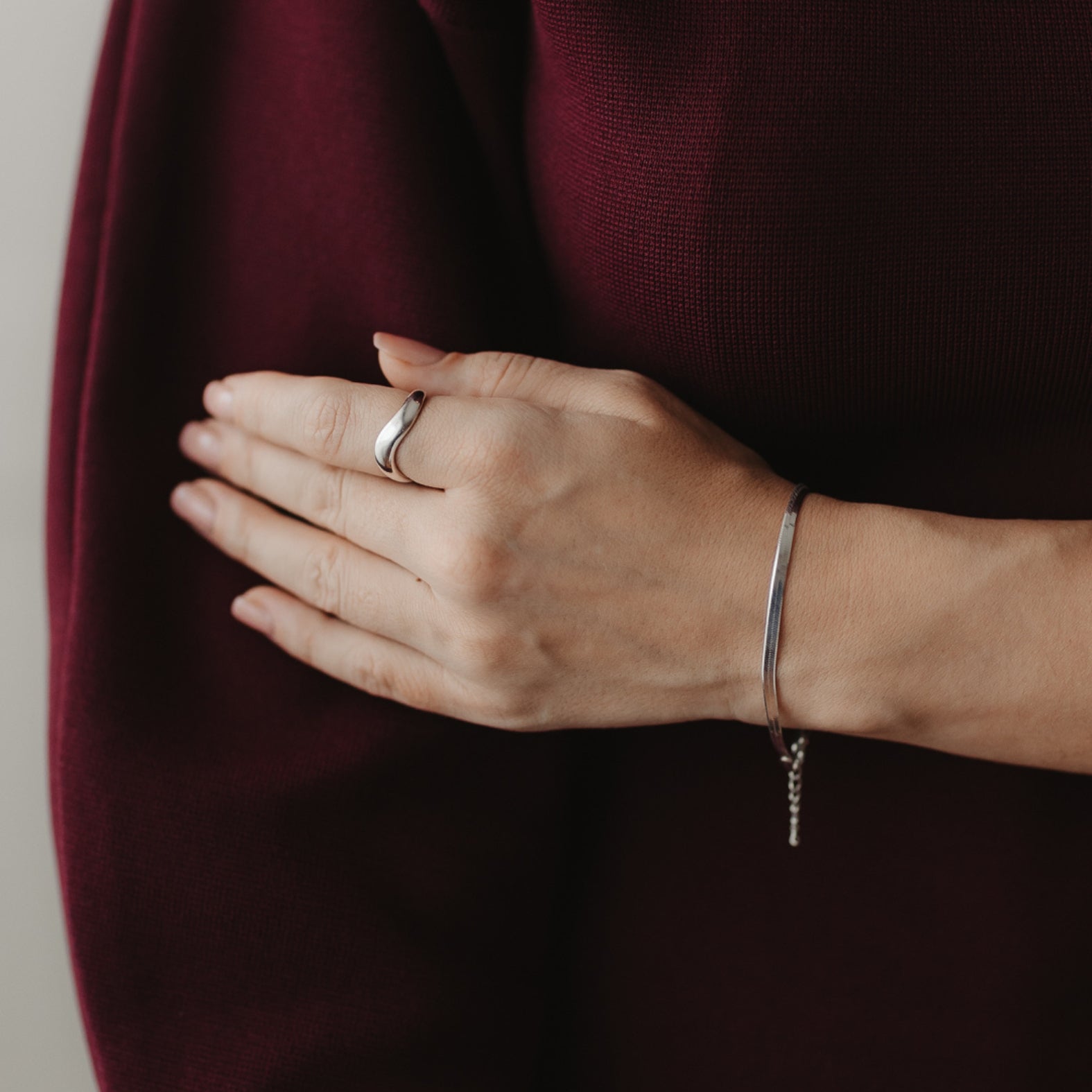 Stříbrný prsten Shaped - Nastavitelný - Indira