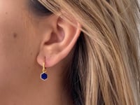 Stříbrné náušnice Golden Charlotte - Lapis Lazuli