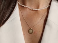 Stříbrný náhrdelník Birth Flower Golden - November Chrysanthemum