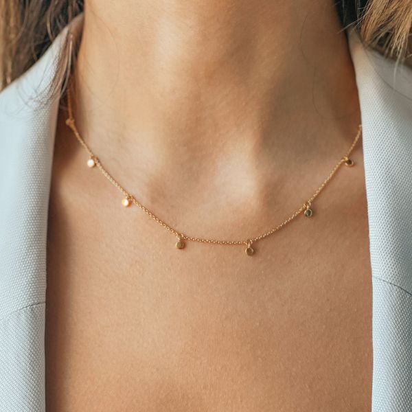 Stříbrný náhrdelník Golden Allegra - Indira