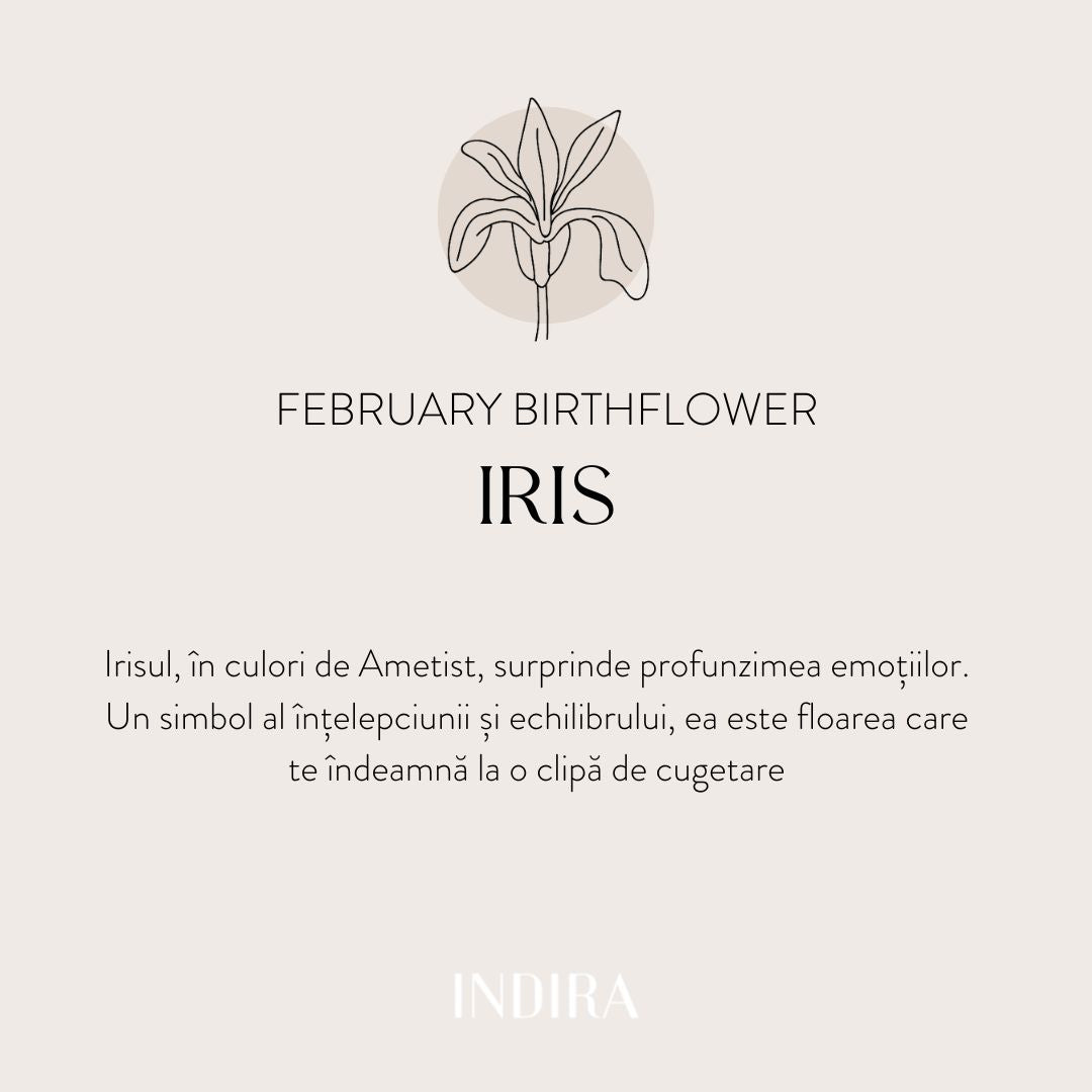 Stříbrný náhrdelník Birth Flower Silver - únorový iris - Indira