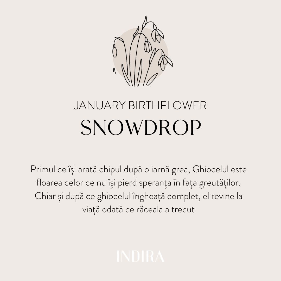 Stříbrný náhrdelník Birth Flower Silver - January Snowdrop - Indira