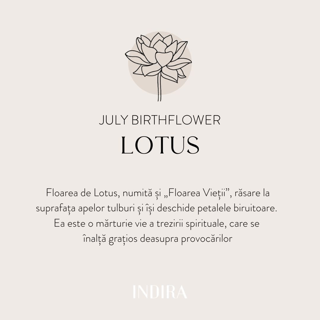 Stříbrný náhrdelník Birth Flower Silver - Červenec Lotus - Indira