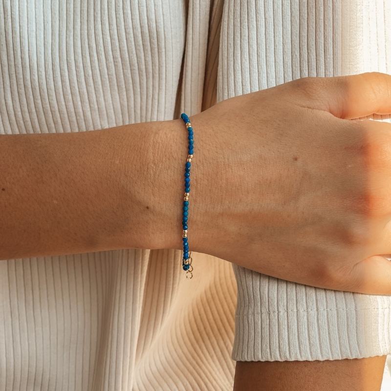 Stříbrný náramek Golden SummerScape - Lapis Lazuli - Indira