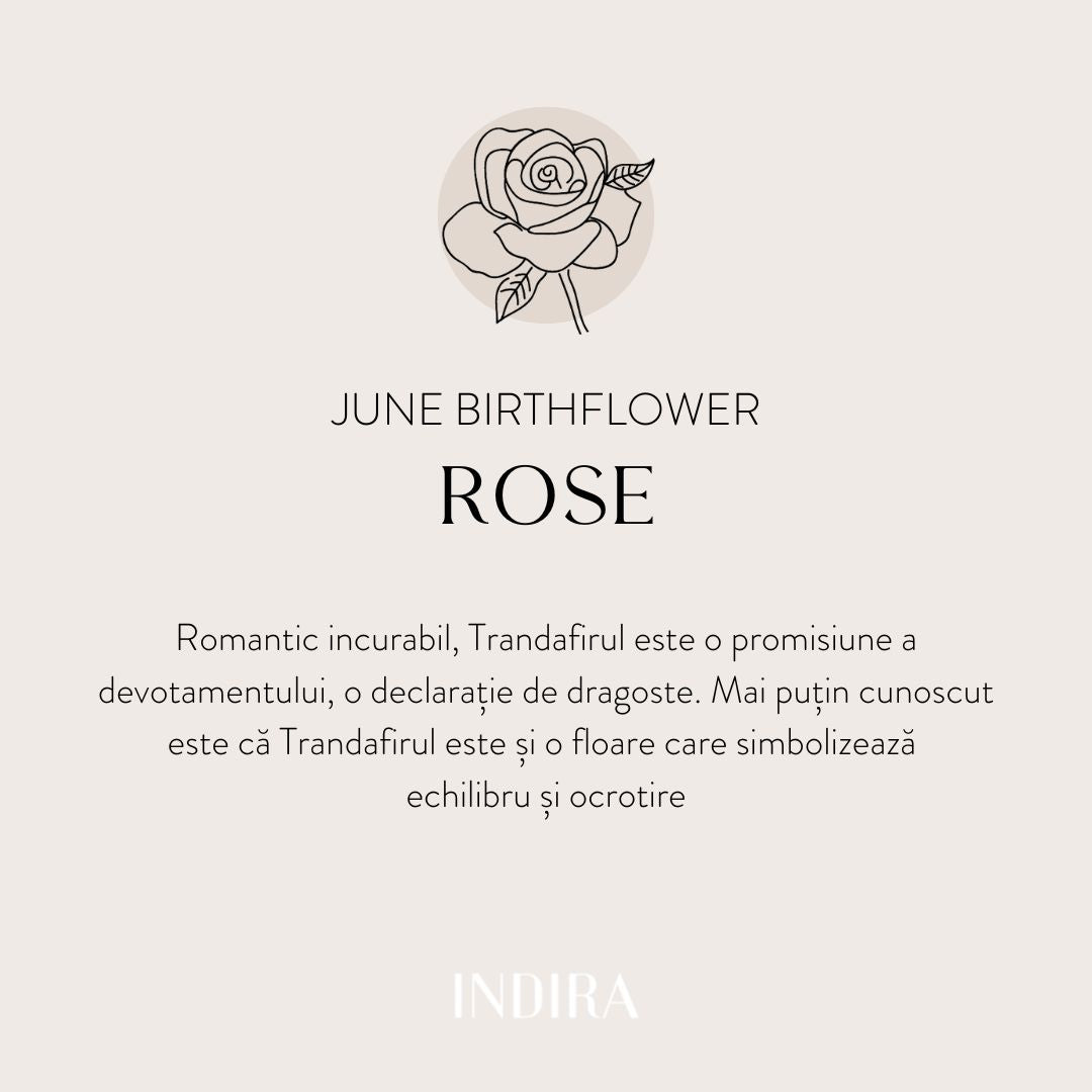 Stříbrný náhrdelník Birth Flower Silver - Červnová růže - Indira