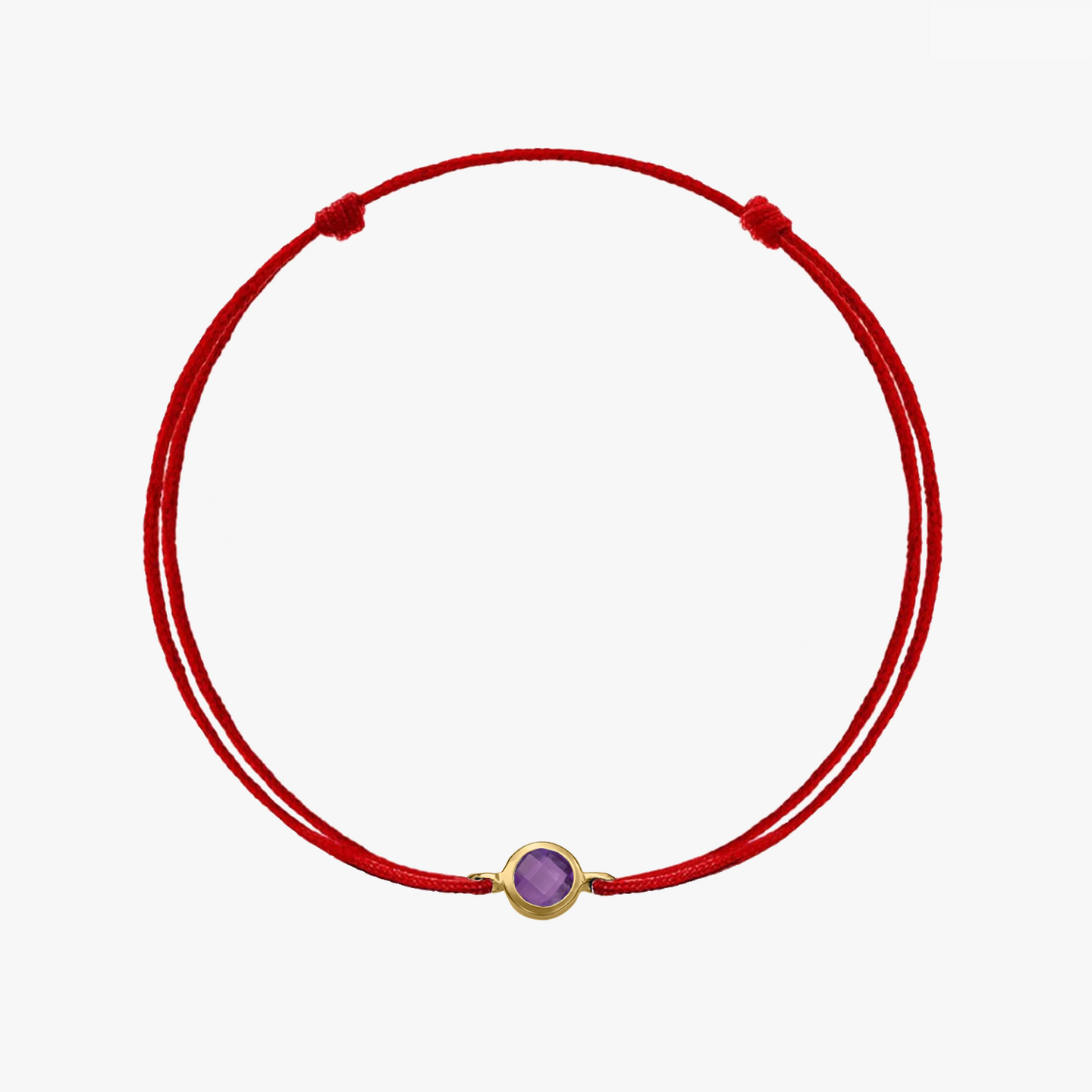 Stříbrný provázkový náramek Birthstone Golden February - Ametyst - Indira