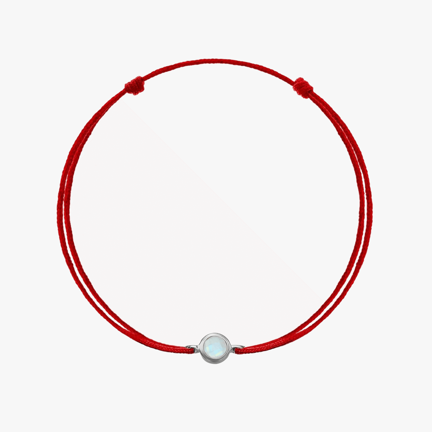 Stříbrný šňůrkový náramek Birthstone Silver June - Měsíční kámen - Indira