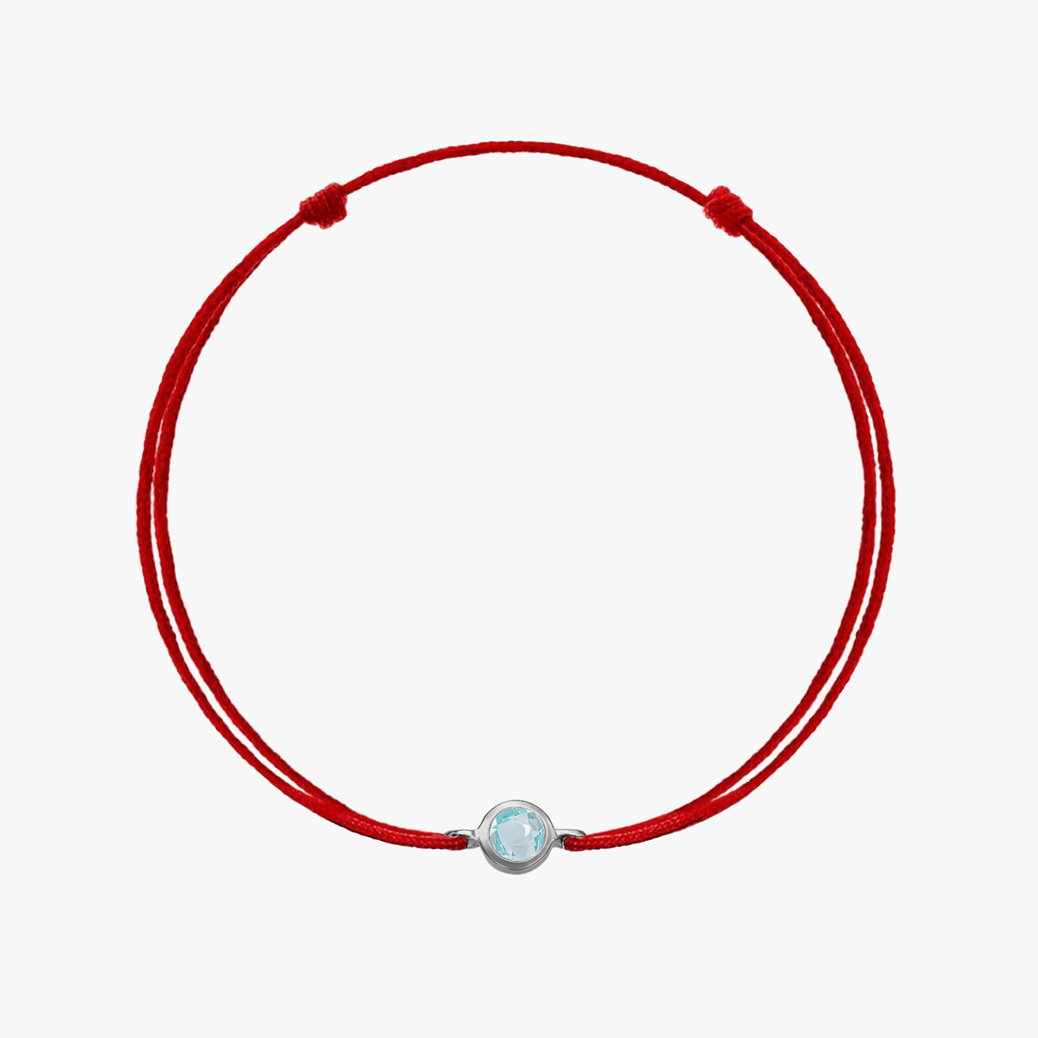 Stříbrný náramek Birthstone Silver March - Akvamarín - Indira