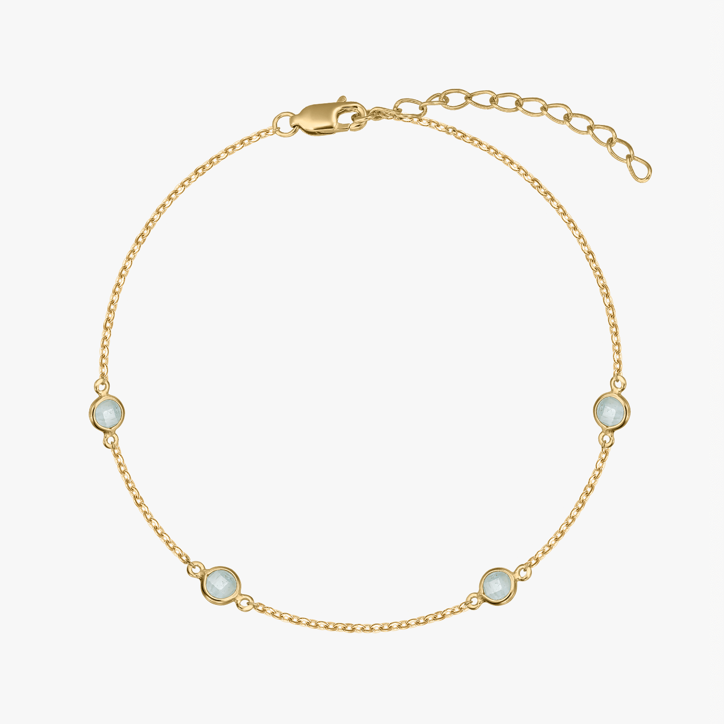 Stříbrný náramek Birthstone Golden March - Akvamarín - Indira