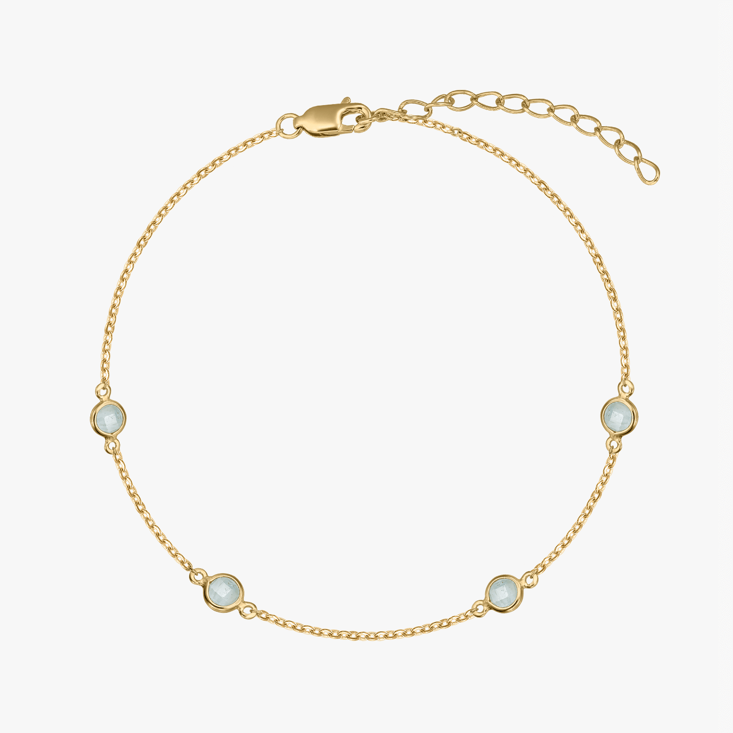 Stříbrný náramek Birthstone Golden March - Akvamarín - Indira
