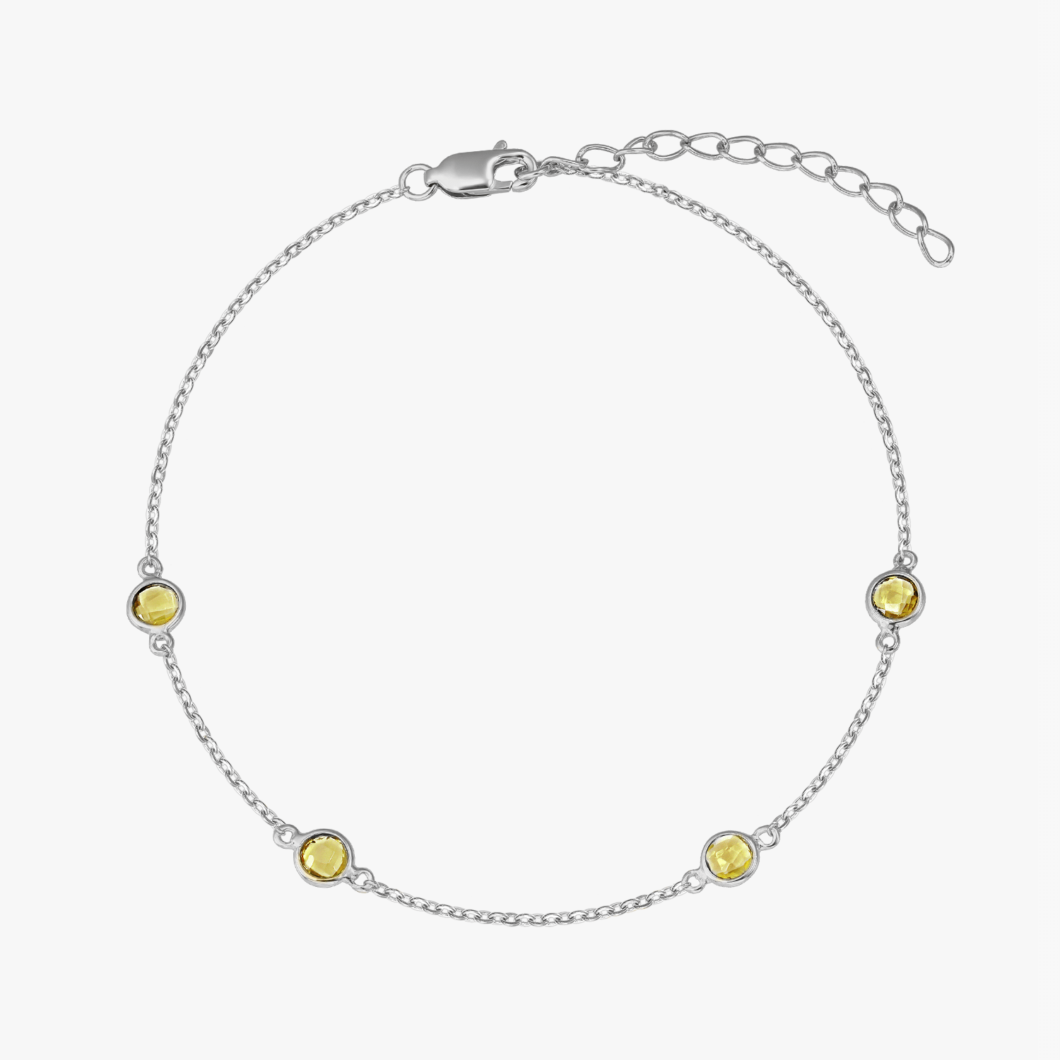 Stříbrný náramek Birthstone listopad - Citrín - Indira