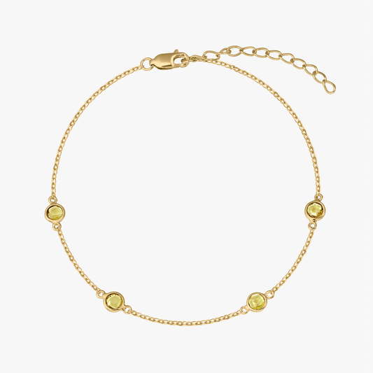 Stříbrný náramek Birthstone Golden November - Citrin - Indira