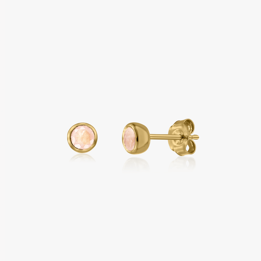 Stříbrné náušnice Birthstone Golden - Růženín - Indira