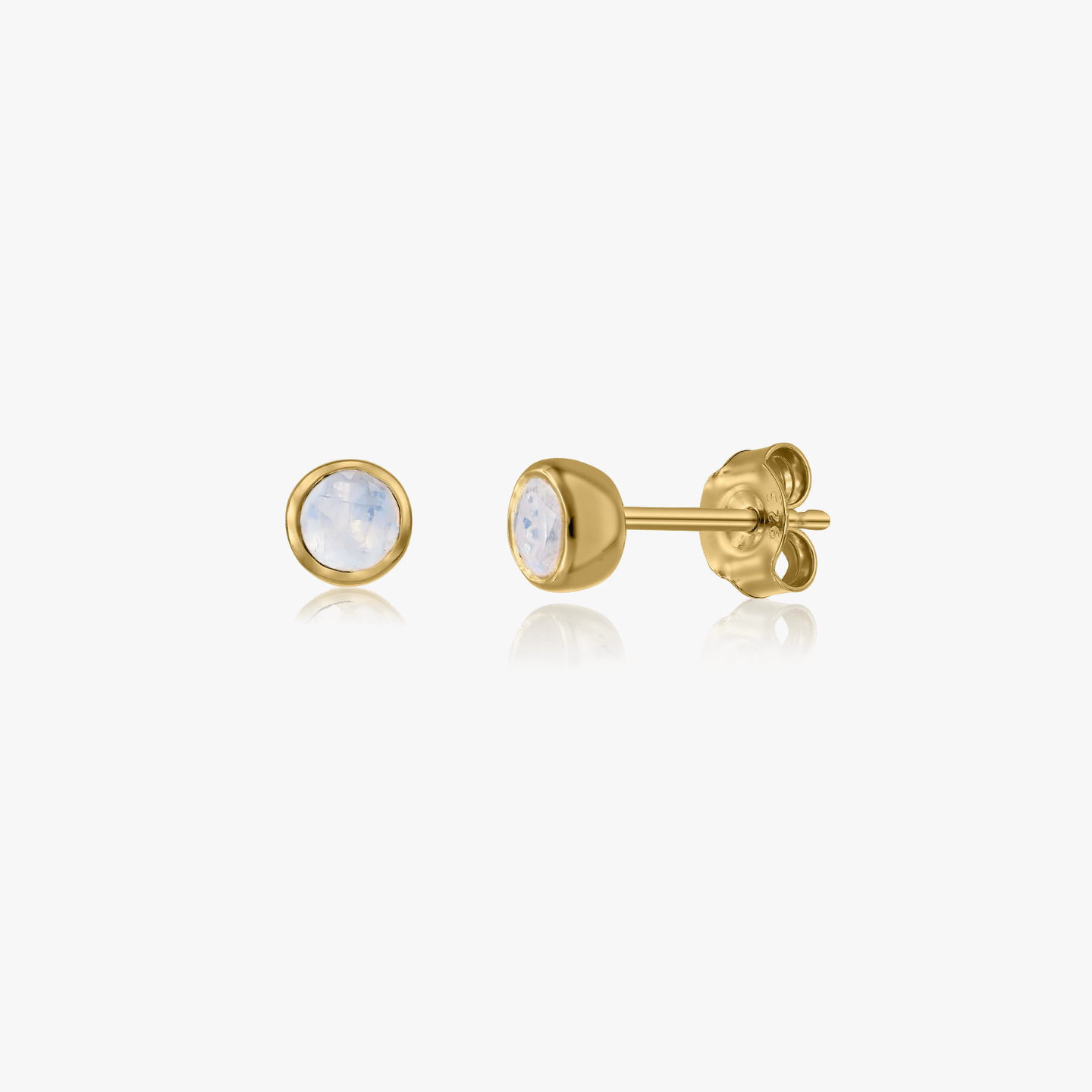 Stříbrné náušnice Birthstone Golden June - Měsíční kámen - Indira