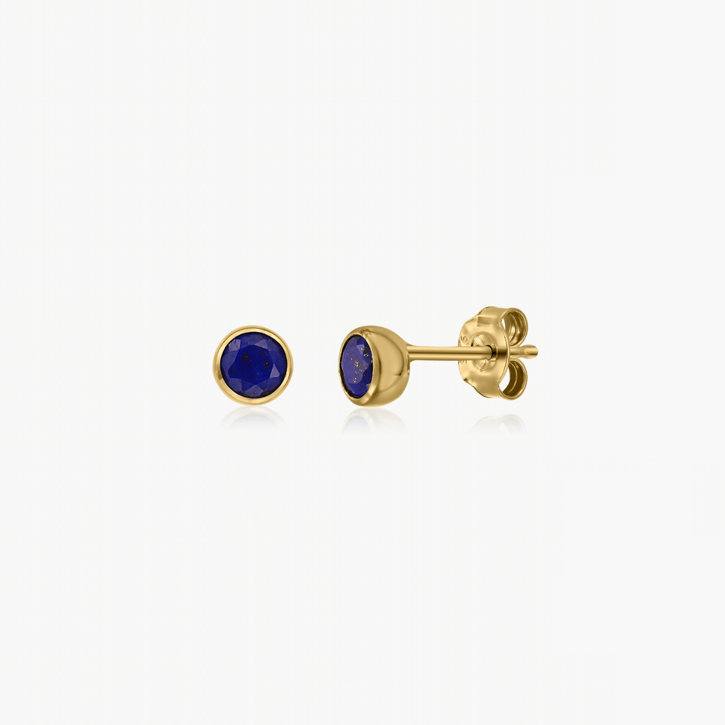 Stříbrné náušnice Birthstone Golden September - Lapis Lazuli - Indira