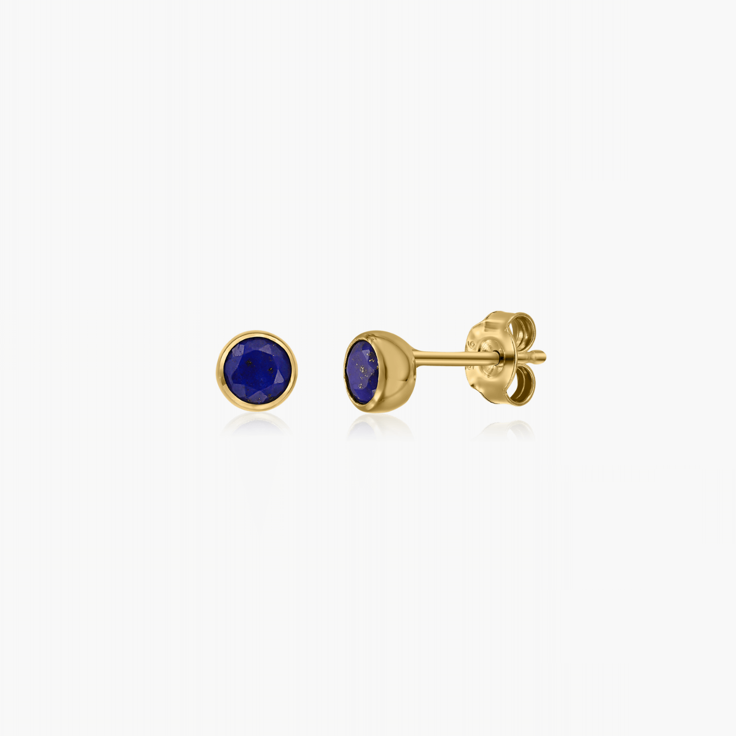Stříbrné náušnice Birthstone Golden September - Lapis Lazuli - Indira