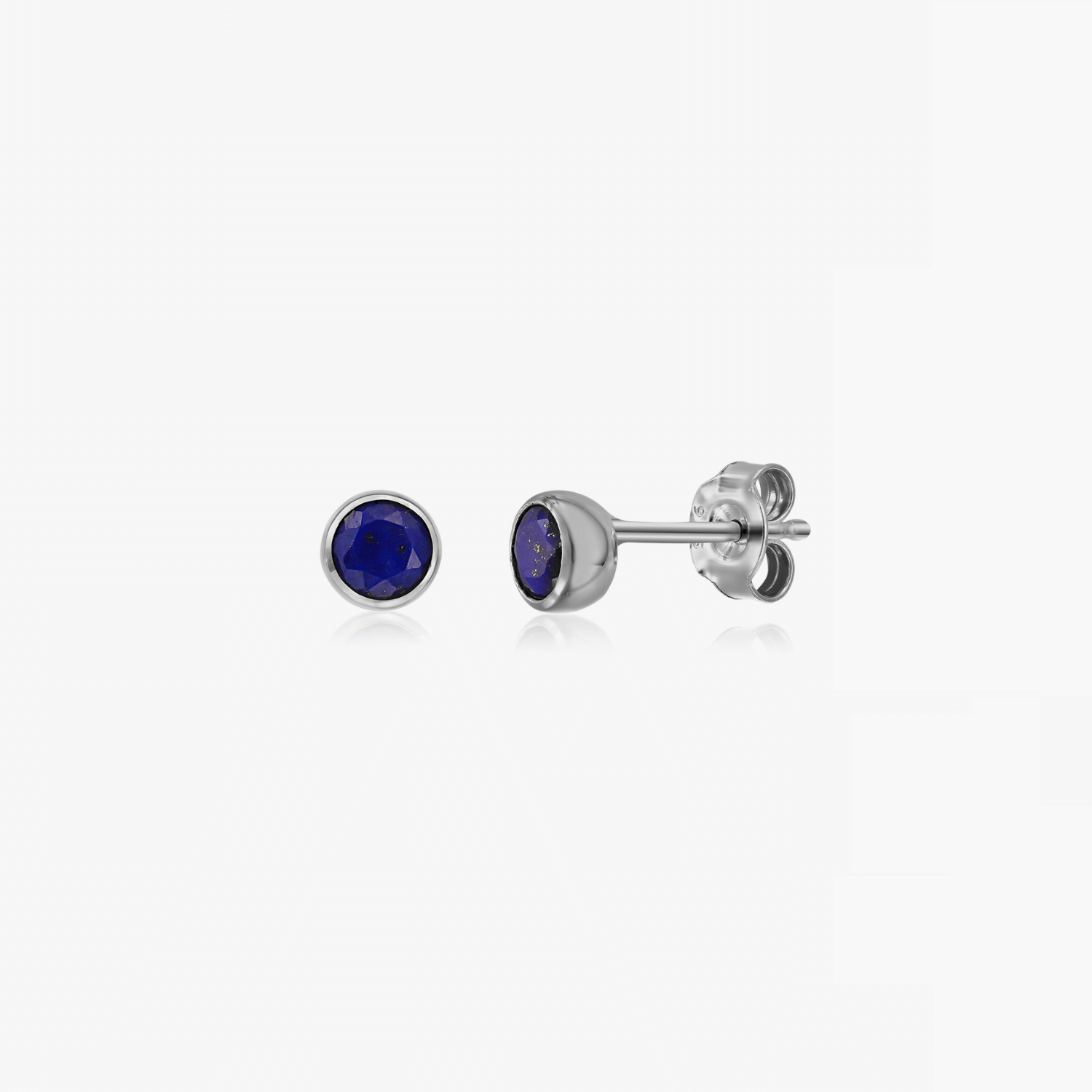 Stříbrné náušnice Birthstone září - Lapis - Indira