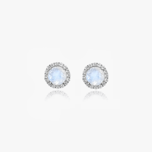 Keira Silver Earrings with Moonstone and Zirconium