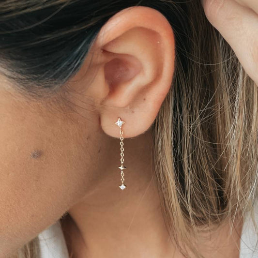 Zlaté náušnice Make a wish - Zirkon - Indira