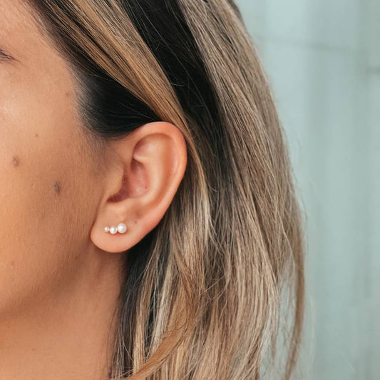 Zlaté náušnice Tiny Pearls - Indira