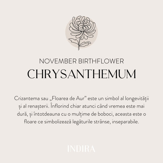 Zlatý přívěsek Birth Flower - Listopadový chryzantéma - Indira